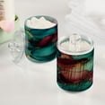 thumbnail image 5 of WOBOGO Teal and Burgundy Gilt Pattern Transparent Plastic Jar 2pcs Cotton Swabs Balls Pads Floss Stick Dispenser Bathroom Vanity Storage Organizer, 5 of 7