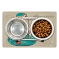 thumbnail image 1 of Zodiac Aquarius Pet Mat for Food and Water, Lady with Pearls Flowers Starfish Fantasy Character Graphic Design, Non-Slip Rubber Mat for Dogs and Cats, 18" X 12", by Ambesonne, 1 of 2