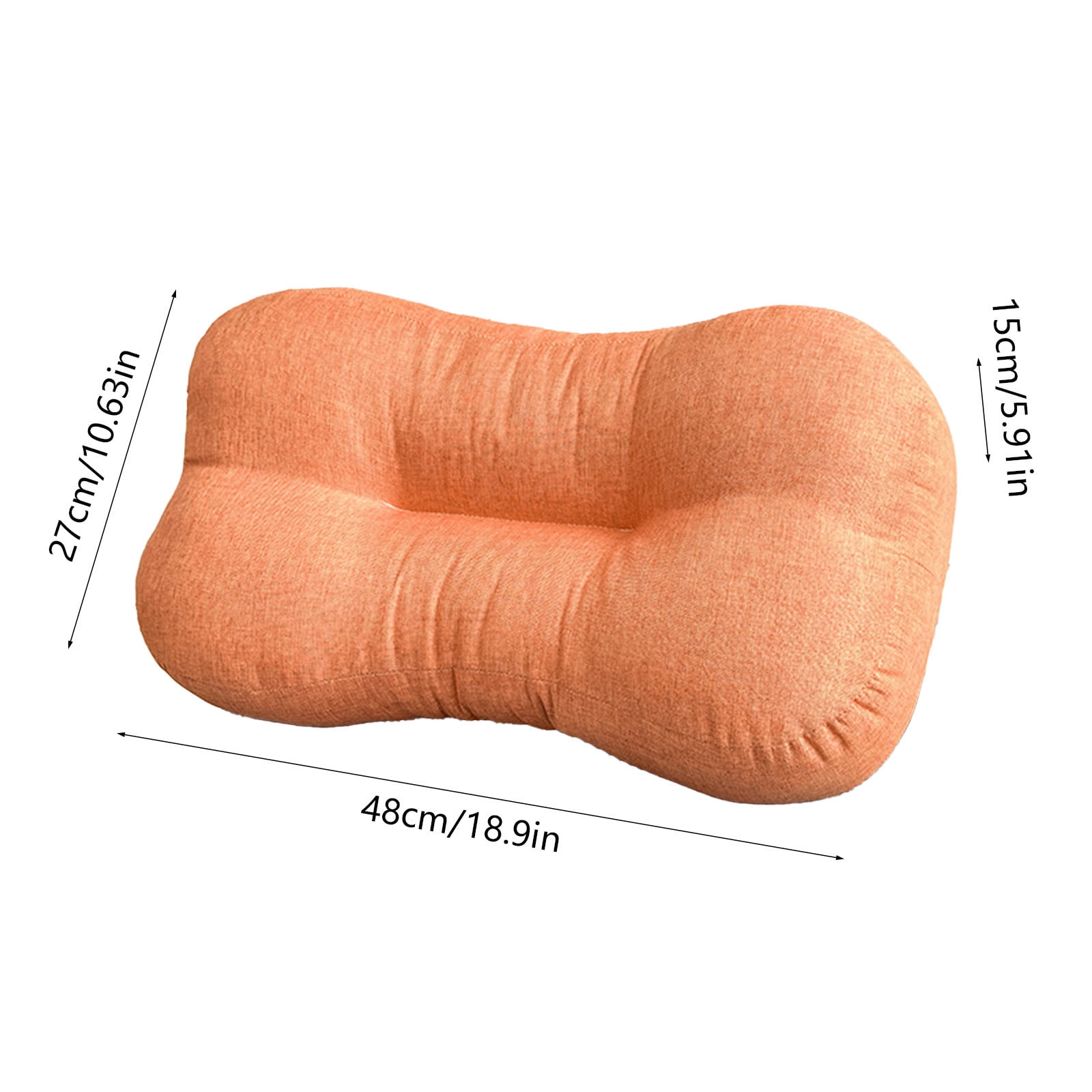 LHNFT Ergonomic Butterfly-Shaped Neck Pillow, Contoured Cervical Support Pillow for Neck Pain Relief, Soft Linen-Feel Pillow for All Sleeping Positions