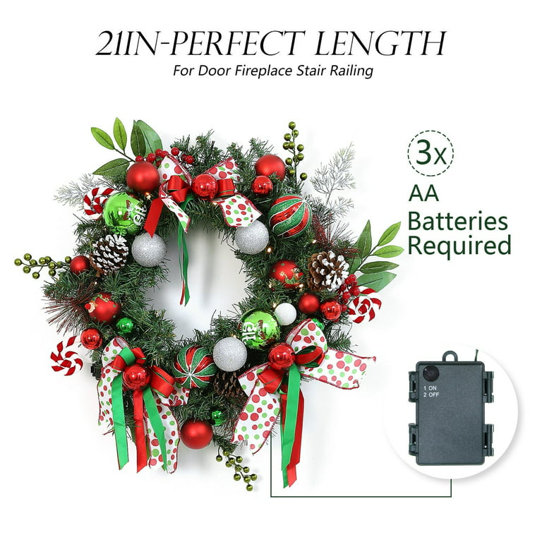 Deluxe Evergreen Wreath, 24 Wide, 150 Lifelike Tips, Indoor/Outdoor Use, Front Door, Festive Holiday Decor, Christmas Wreaths, Home & Office  Decor