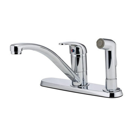 - Pfister Pfirst Series Single Handle Deck Mounted Kitchen Faucet with Side Spray