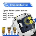 thumbnail image 5 of NineLeaf 1 Pack Compatiblee for DYMO 18058 Industrial Rhino Heat Shrink Tube Yellow 19mm 3/4'' Cable Wire Label Tape, 5 of 7