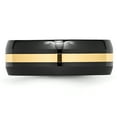 thumbnail image 3 of Ceramic Black 14k Gold Inlay 8mm Wedding Band Ring Man Precious Metal   For Dad Mens  For Him, 3 of 11