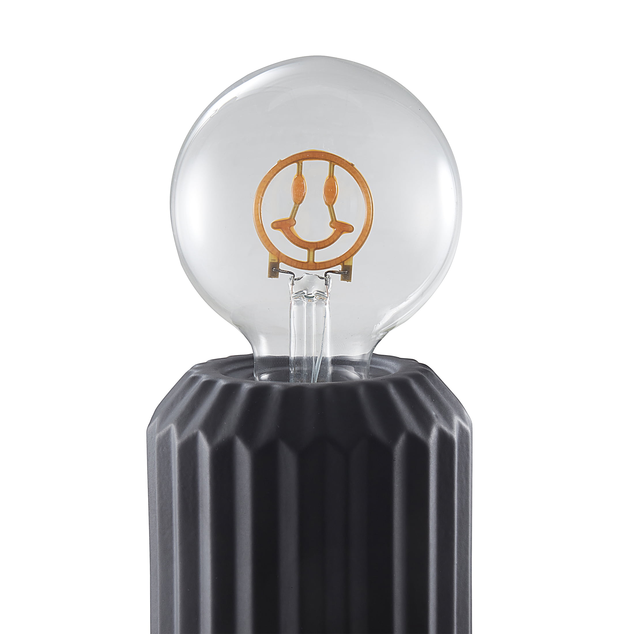 Mainstays 8" Smiley Face Filament Open LED Bulb Accent Lamp, Black