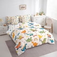 thumbnail image 3 of Castle Fairy Cartoon Dino 7-Piece Twin Bedding Sets for Child Preppy,Rainbow Dinosaur Bedding Comforter Set,Kawaii Animal Breathable Sheet Sets,Luxury Bedroom Decor, 3 of 8