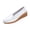 White, variant on HomeDM Women's Loafers Comfort Slip On Round Toe Low Wedge Shoes for Business Work Casual Walking Dress Shoes, White Size 5.5