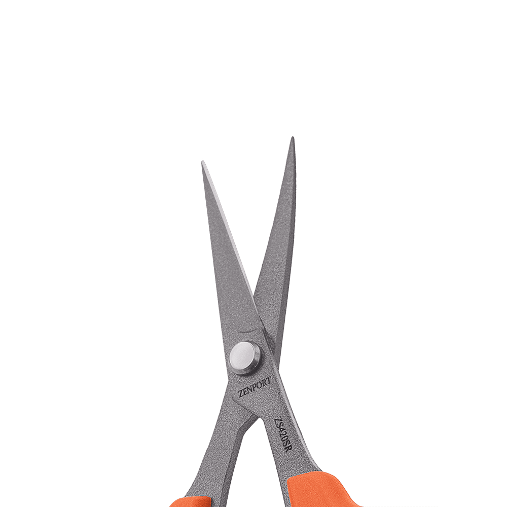 Zenport ZS420SR Fluorine Coated Curved Zen Masa Scissors, 1.4 Inch Stainless Steel Blades, Red