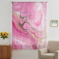 thumbnail image 3 of Pink Marble Sheer Curtains 84 Inches Long, Golden Modern Ink Painting Abstract Light Filering Curtains, Breathable Simi Curtain Privacy Drapes for Living Room Bedroom Lightweight Window Treatment, 3 of 9