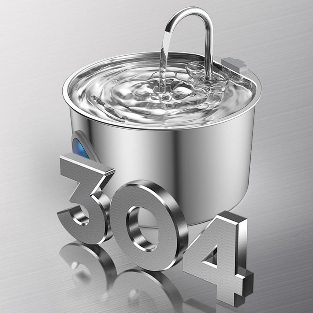 Zeiwohndc 3.2L Pet Water Dispenser Stainless Steel Automatic USB Water Fountain For Dog