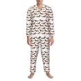 thumbnail image 3 of Fotbe Dachshund Dog Puppy Pijama de Hombre con Estampado de Manga Larga, Conjunto de 2 Piezas, Ropa de Dormir Suave y Cómoda con Bolsillos-XX-Large, 3 of 7