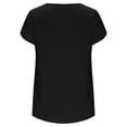 thumbnail image 5 of Wycnly Womens Shirts Comfy Lightweight Petal Sleeve Pleated Swing Tunic Tops Summer Short Sleeve Round Neck Ladies Solid Tops and Blouses Black s, 5 of 6
