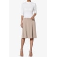 thumbnail image 6 of Women's PLUS Simple Foldover Stretch A-Line Flared Knee Length Skirt Comfy Stylish, 6 of 7