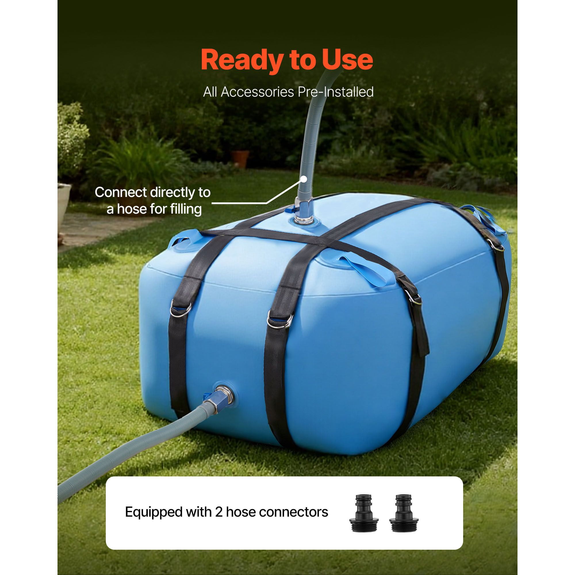 Water Storage Bladder, 35 Gallon Large Capacity TPU Soft Water Bag, Portable & Collapsible Water Storage Containers, Leakproof & Wear-Resistant RV Waters Tank for Camping Irrigation Outdoor