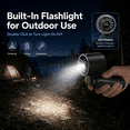 thumbnail image 5 of MEHOOM Mini Handheld Portable Fan, 3 IN 1 5000mAh Rechargeable Outdoor Personal Fan with Flashlight, 180° Adjustable, 100 Speed, Small Air Turbo Personal Fan for Outdoor Indoor, Travel, Beach, Black, 5 of 12