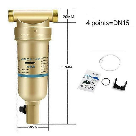 Brass Whole House Pre Filter Household Tap Water Pipe Gas Water Heater Underfloor Heating Boiler Household Water PurifierIn