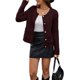 thumbnail image 3 of Suéteres de Punto para Mujer, Moda de Otoño, Larga, Botones, Chaqueta Informal de Moda, Ropa de Invierno Vino Tinto Oscuro M, 3 of 8