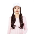 thumbnail image 7 of SAYFUT Baseball Cap with Hair Synthetic Extension,Hats with Hair Attached Black/White Hat with Long Wavy Hair for Women Daily Party Use, 7 of 7