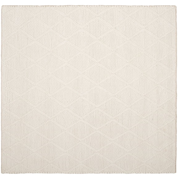 SAFAVIEH Natura Tracery Geometric Diamonds Wool Area Rug, Ivory, 6' x 6' Square