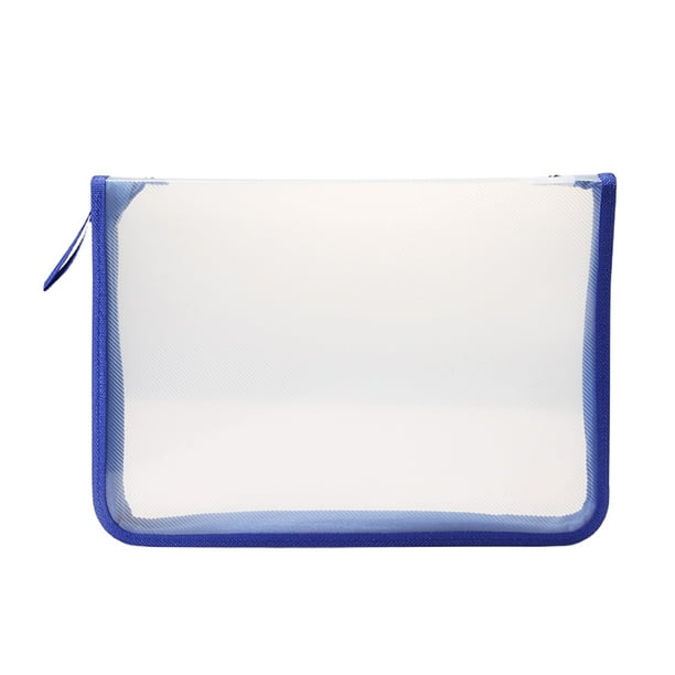 Carpeta de sarga transparente con cremallera, tamaño A4, bolsa organizadora de archivos con cremallera