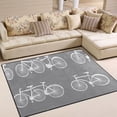 thumbnail image 2 of Minimalist Bicycle Illustration 80''x58'' Extra Large Plush Memory Foam Rug, Soft, Absorbent, Non Slip, 2 of 7