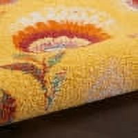 Nourison Allur Floral Yellow Multicolor 9' x 12' Area Rug, (9x12)