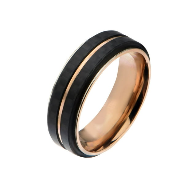 Pessimistisch moe Overblijvend Inox Stainless Steel Rose Gold IP with Solid Carbon Fiber Ring. Available  Sizes: 9-12. - Walmart.com