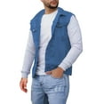 thumbnail image 1 of Veste en Denim pour Hommes Mode de Rue Ajustée avec Boucle et Col pour Printemps Automne Tenue Décontractée, 1 of 4
