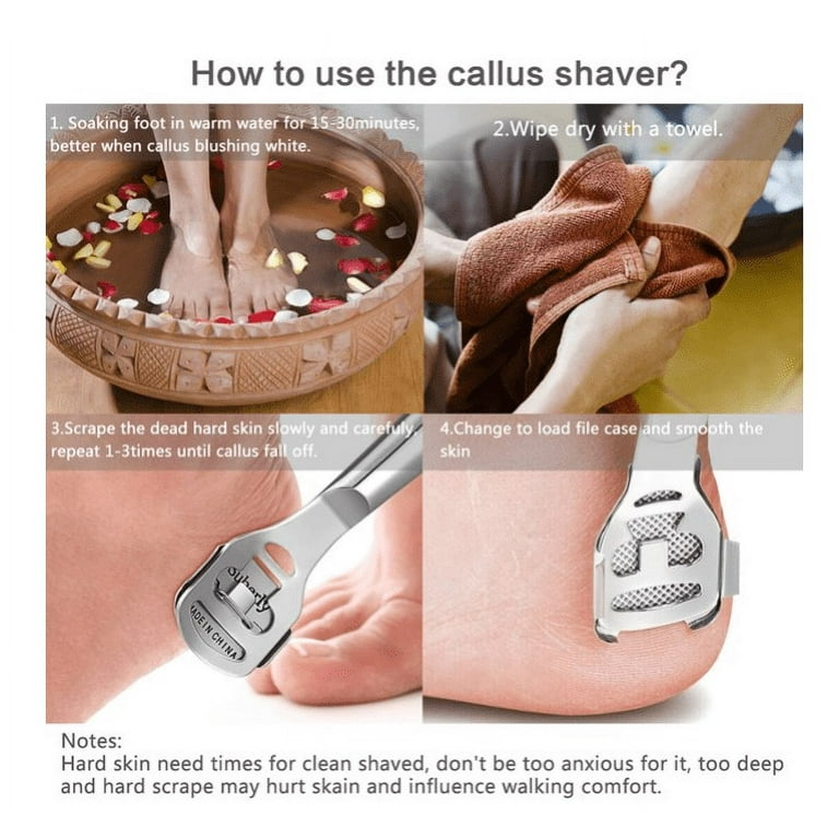 Foot Care Pedicure Tools Kit Callus Shaver Hard Skin Remover Wood