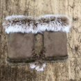 thumbnail image 1 of Guantes de medio dedo de piel de conejo, moda para mujer, otoño e invierno, guantes de medio dedo para estudiantes, para escribir en la computadora, 1 of 6