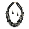 thumbnail image 1 of Dosaele 1 Set Layered Necklace Retro Design Jewelry Accessories Double Strand Statement Necklace Hook Earrings Set for Party, 1 of 8