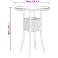 thumbnail image 4 of vidaXL 3 Piece Garden Dining Set Poly Rattan Grey, 4 of 4