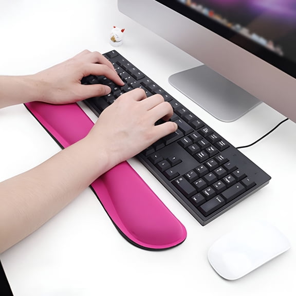 GJX 2026 New Gel Keyboard Rest Ergonomic Memory Foam Keyboard Wrist Rest Rubber Base Suitable for Office,Home,Computer Keyboard Wrist Cushion Long