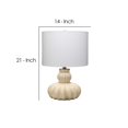 thumbnail image 5 of Benzara BM241094 Table Lamp wit Pot Bellied Body & Ribbed Pattern, Cream, 5 of 5