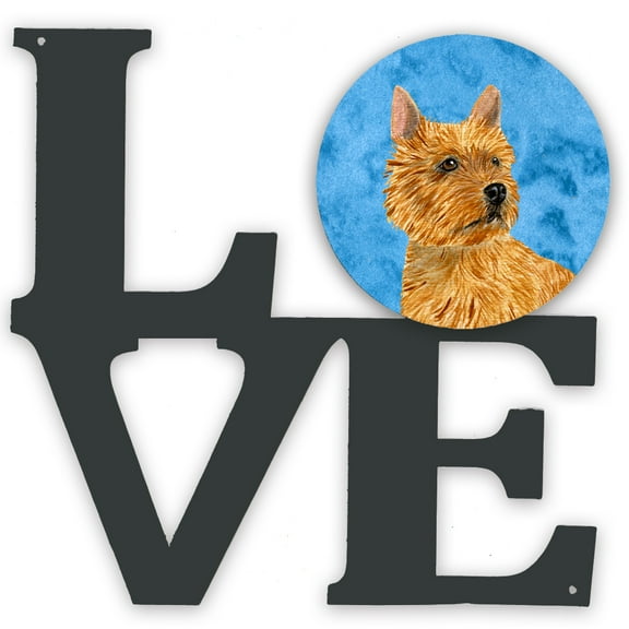 Blue Norwich Terrier Metal Wall Artwork LOVE