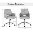 thumbnail image 4 of Giantex Tufted Chair, Height-adjustable Faux Leather Computer Desk Chair w/ Mid Back & Armrests, Rocking Accent Upholstered Swivel Armchair for Home Office, 4 of 8