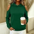 thumbnail image 6 of Lcziwo Y2K Hoodies for Women Cutout Cold Shoulder Long Sleeve Pullover Tops Oversized Casual Trendy Fall Fashion Sweatshirts with Pockets Green,S, 6 of 7