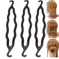 thumbnail image 1 of 6 piezas de plástico negro para hacer moños, moño trenzado, rizador de pelo, accesorio mágico para peinar el cabello LingWen 1327537064480, 1 of 5