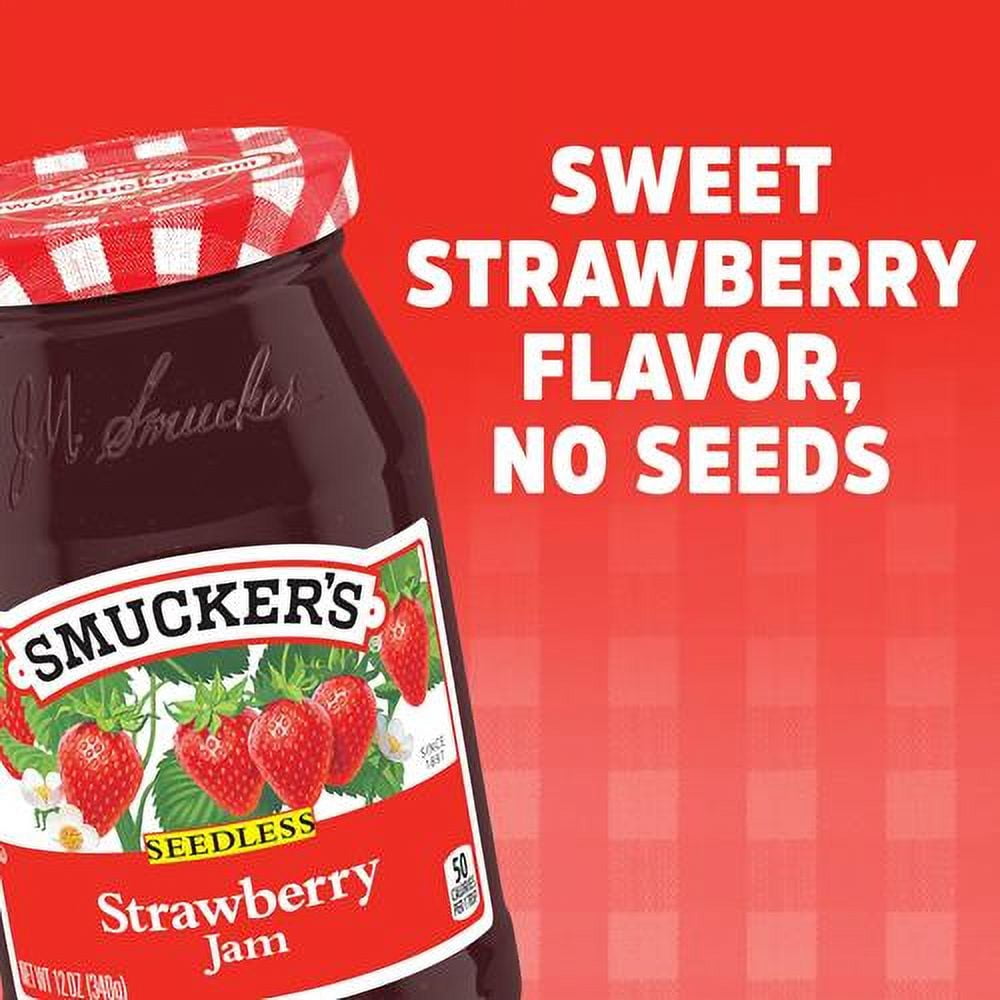 Smucker's Seedless Strawberry Jam, 12oz (2 Pack)