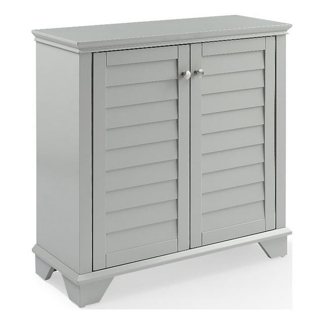 Crosley Furniture Armoire de Rangement en Bois MDF et Placage Bouleau Gris