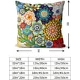 thumbnail image 3 of Boho Floral Throw Pillow Covers Set of 2 Colorful Bohemian Flower Decorative Cushions Pillowcase for Bedroom Sofa Home Decor, 18x18 Inch, Velvet, Short Plush, 3 of 6