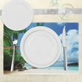 thumbnail image 3 of Ambesonne Jungle Place Mats Set of 4, Beach on Mahe Island, Standard Size, Green Blue Sand Brown, 3 of 6
