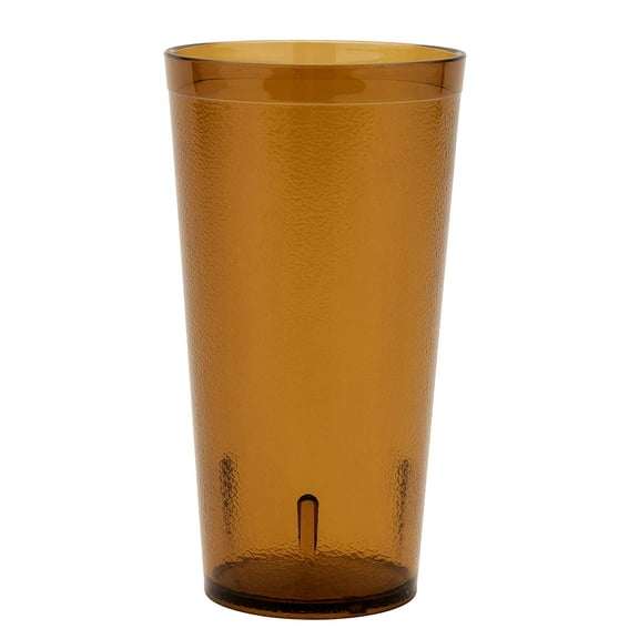 G.E.T. Heavy-Duty Shatterproof Stackable Plastic Tumbler Cups, BPA Free, 16 Ounce, Amber (Set of 4)