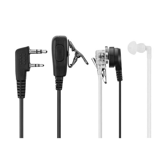 Walkie Talkies, Acoustic Tube Earpiece, Air Tube Earpiece Headset, Two Ways Radios Acoustic Tube Security Surveillance Earpiece with Mic, Black