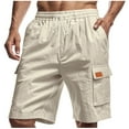 thumbnail image 2 of pstuiky Pantalones cortos para hombre, Pantalones cortos cargo de verano para hombre con cordón en la cintura, bolsillos grandes, pantalones deportivos informales Pantalones cortos de baloncesto, 2 of 9