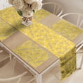 thumbnail image 2 of Ambesonne Butterflies Table Runner & Placemats, Romantic Flying Insects, Placemat 4 pcs + Runner 16"x72", Tan Earth Yellow, 2 of 2