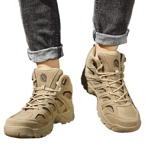 Zapatos Al Aire Libre Botas Altas para Zapatos Entrenamiento Campo Exterior Zapatos Gran Tamaño Botas para Hombres (588 Color Arena 45)