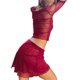 thumbnail image 5 of VISgogo Conjunto de Falda para Mujer, Tops Cortos de Color Sólido de Manga Larga de Malla con Cuello Redondo + Falda por Encima de la Rodilla Traje de Ropa de Dos Piezas de Verano VISgogo moda, 5 of 6