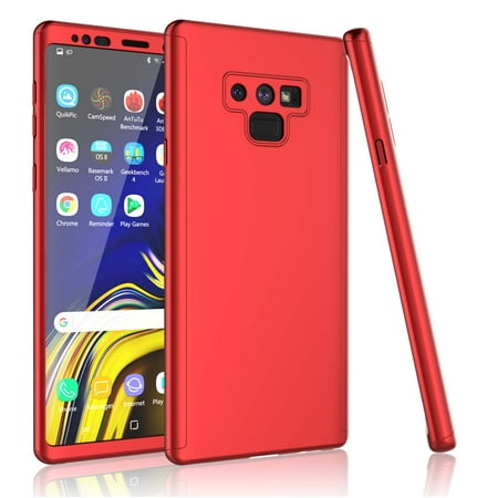 Tekcoo For Samsung Galaxy Note 9 / S9 / S9 Plus Case, Tekcoo [Red] Ultra Thin Full Body Coverage Protection Scratch Proof Hard Slim Hybrid Cover Shell Tempered Glass Screen Protector (Best Tec 9 Skins)