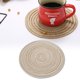 thumbnail image 5 of Tapete de mesa redondo de ramio de estilo japonés, almohadilla aislante de ramio para mesa linda (S Beige), 5 of 5