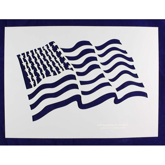 Us Flag Stencils-Wavy-Mylar 14 mil- Painting /Crafts/ Templates